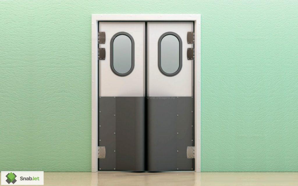 Маятниковые двери с фиксацией полотна